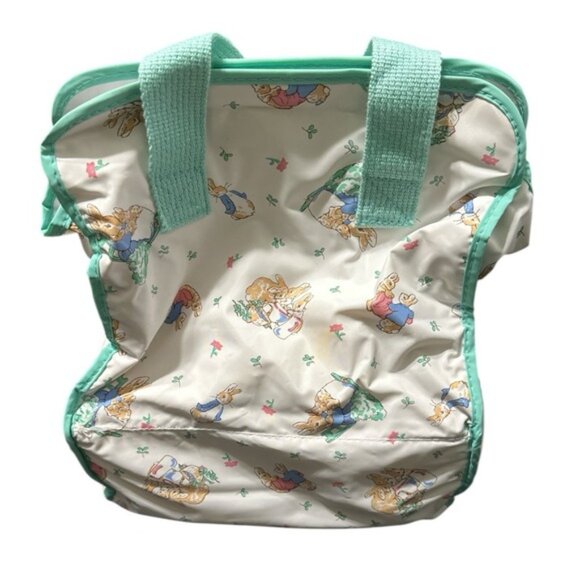 Peter Rabbit Beatrix Potter Enfamil Diaper Bag Unisex Mint Green Vinyl‎ RARE Vtg - Picture 2 of 4